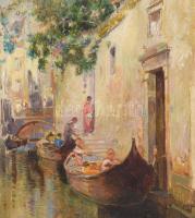 Olvashatatlan jelzéssel (jelezve jobbra lent), XX. sz eleje: Velencei részlet. Olaj, fa. 32,5x23 cm