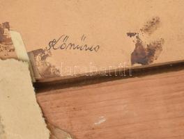 Jelzés nélkül: Hazafelé. Pasztell, papír. Üvegezett, dekoratív fakeretben, 24×30 cm