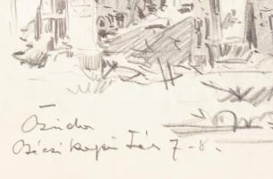 Ifj. Richter Aladár (1898-1950): Bécsi kapu tér 7-8, 1945, az ostrom után. Ceruza, papír, jelezve jo...