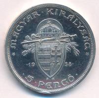 1938. 5P Ag "Szent István" kapszulában T:UNC,AU Adamo P8.1