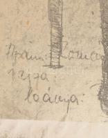 Román György (1903-1981): Ülő hölgy, 1930 körül. Tus, papír, jelzés nélkül, hátoldalán Román György ...