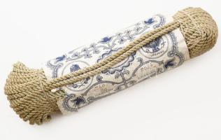 cca 1930-1940 Egyenruha zsinór, 25 méter, ezüst és zöld színű, eredeti csomagolásban, korának megfelelő állapotban