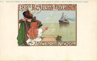 Red Star Line Antwerp-New York litho s: H. Cassiers