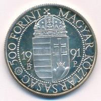 1991. 500Ft Ag "II. János Pál pápa látogatása" kapszulában T:PP folt Adamo EM120