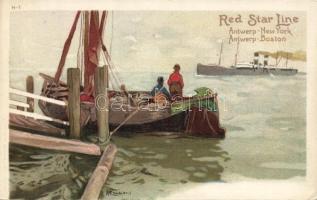 Red Star Line Antwerp-USA litho s: H. Cassiers