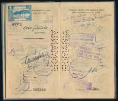 1939 Román Királyság, fényképes útlevél nagyváradi illetőségű férfi részére, román és magyar vízumok...