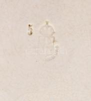 Wilhelmsburg antik virágmintás dísztál, jelzett, kopással, d: 33,5 cm