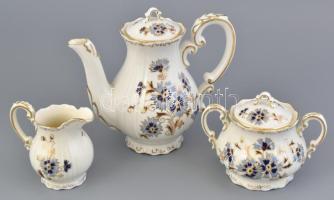 Zsolnay búzavirág mintás 6 személyes mokkás készlet. Kézzel festett, jelzett, hibátlan, komplett