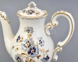 Zsolnay búzavirág mintás 6 személyes mokkás készlet. Kézzel festett, jelzett, hibátlan, komplett