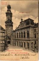 1902 Sopron, Várostorony és Városháza. Hagenauer György kiadása