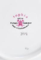 Sophia Pirkenhammer porcelán csésze és alj. Matricás, jelzett, minimális kopással, d: 6 - 13 cm