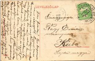 1914 Budapest V. Postatakarékpénztár, villamos, Zoltán gyógyszertár, Szabolcs utca 17-hez tartozó lo...