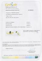 Arany (Au) 18K gyűrű természetes smaragddal, 0,3 ct, gyémánttal, ca. 0,01 ct, modern briliáns, jelze...