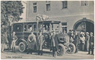 Lika vasútvonal autóbusza / Licka zeljezníca. Naklada M. Weinberg fotograf / Lika railway, autobus (EK)