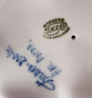 Gzsel orosz porcelán kínáló, kék és arany mintával. Kézzel festett, jelzett (szign. Rogov), minimáli...