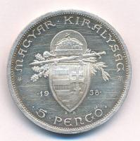 1938. 5P Ag "Szent István" T:AU,XF felületi karcok Adamo P8.1