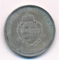 1935. 2P Ag "Pázmány" kapszulában T:XF patina Adamo P7.1