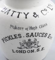 Batty & Co. Ltd. Patent Mustard, angol mustáros tégely, fedél nélkül, apró kopásnyomokkal, máz a...