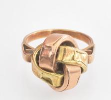 14K sárgaarany gyűrű, csomózott dísszel, Jelzett 5,3 g, m: 53