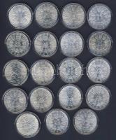 Ausztria 1974-77. 25Sch Ag komplett sor (19 klf db), "Bundestheater"-rel együtt T:BU