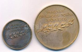 Damkó József (1872-1955) / Exner Károly (1850-1919) DN "Magyar Országos Torna Szövetség" kétoldalas bronz emlékérem (2xklf) (30mm, 45mm) T:XF patina