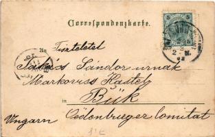 1902 Salzburg, Friedhof St. Peter, Neuthor, Salzburg vom Kapuzinerberg / cemetery, castle gate, gene...