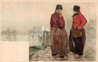 Dutch folkwear in Volendam litho s: H. Cassiers