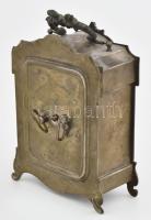 Antik ébresztőóra. Franciország kb 1878. Ingajáratos, fém testtel, jelzett, repedt számlappal, nem m...