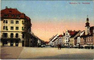 Maribor, Marburg a. D.; Hauptplatz / main square , Cafe Theresienhof, market