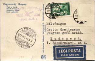 1932 Magyar ökrök / Hungarin folklore, oxen + "LÉGI POSTA" + "MISKOLC-BUDAPEST KEZDŐ ...