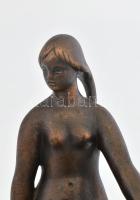 Marosán László (1916-1991): Ülő akt, brozírozott epoxi, jelzett, 24 cm