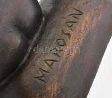 Marosán László (1916-1991): Ülő akt, brozírozott epoxi, jelzett, 24 cm