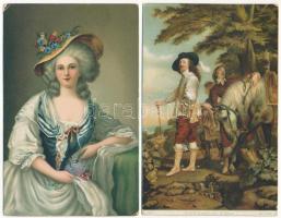 20 db RÉGI Stengel litho művész képeslap vegyes minőségben / 20 pre-1945 Stengel litho art postcards...