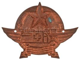 ~1952. Rákosi címeres mentős festett, lemez sapkajelvény (40x53mm) T:AU,XF