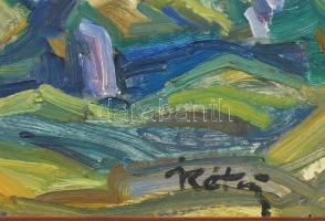 Réti János (1949-): Ősz kezdete (Kárpátalja). Olaj, karton. Jelezve jobbra lent, hátoldalán autográf...