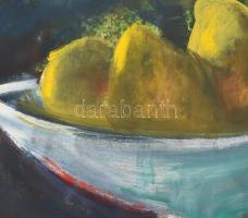 Olvashatatlan jelzéssel, feltehetően felvidéki v. kárpátaljai magyar festő, XX. sz. vége: Csendélet....