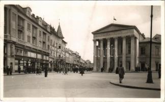 1943 Szabadka, Subotica; Nemzeti színház, üzletek / theatre, shops (fl)