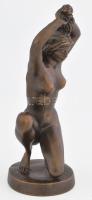 Rácz Edit (1936- ): Akt. Bronzírozott műanyag, hibátlan, jelzett, m: 22cm