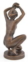 Rácz Edit (1936- ): Akt. Bronzírozott műanyag, hibátlan, jelzett, m: 22cm