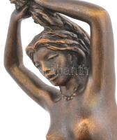Rácz Edit (1936- ): Akt. Bronzírozott műanyag, hibátlan, jelzett, m: 22cm