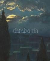 Nagy méretű képkeret. Üvegezett, ovális, festett vallási képpel. Kis, elölről nem látható sérüléssel...