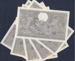 Belgium 1943.8.17. 100Fr/20B (6x) egymásutáni sorszámmal! T:II+ Csak egyszer hajtva!