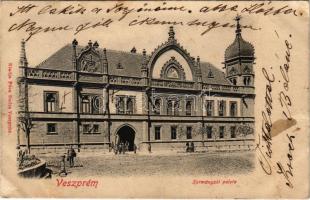 1904 Veszprém, Püspöki kormányzói palota, jószágkormányzóság (mai megyei könyvtár épülete). Pósa Endre kiadása (EK)