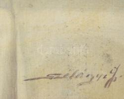 Szilágyi jelzéssel: Dinnyés csendélet. Olaj, farost, 25x33 cm