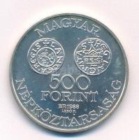 1988. 500Ft Ag "Szent István" kapszulában T:BU patina Adamo EM102