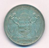 1939. 5P Ag "Horthy balra" T:AU patina Adamo P8.2