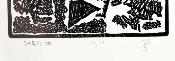 Banga Ferenc (1947-): Babits VIII. (Babits mappából). Linómetszet, papír, jelzett, számozott (46/99)...