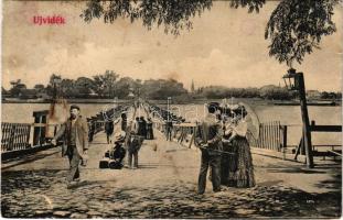 Újvidék, Novi Sad; hajóhíd. Montázs, Herger Ágoston kiadása / pontoon bridge. montage (fl)