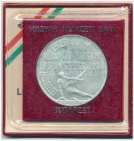 1984. 500Ft Ag "Nyári Olimpiai Játékok - Los Angeles" kissé sérült eredeti műbőr tokban, t...