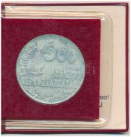 1984. 500Ft Ag "Nyári Olimpiai Játékok - Los Angeles" kissé sérült eredeti műbőr tokban, t...